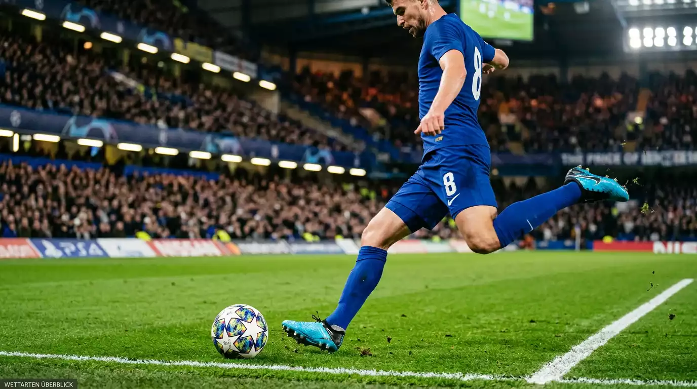 Wettarten in der Champions League — Spielszene mit Torschuss im UEFA-Stadion